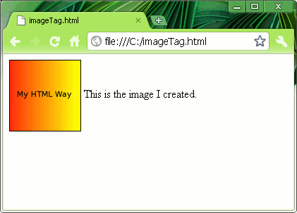 image html tag align. Also the text is now aligned at the center of the image.