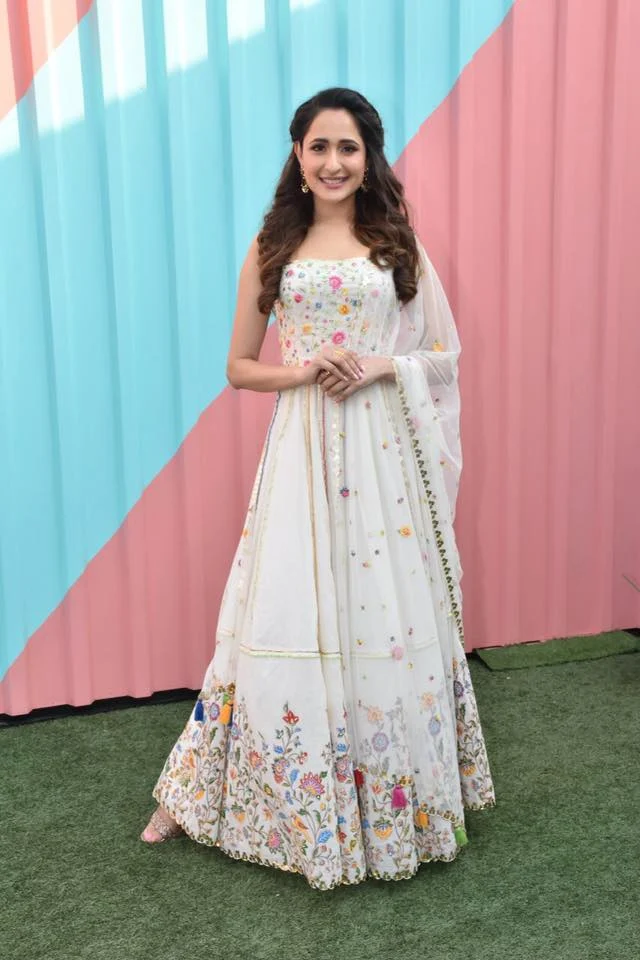 Beautiful Indian Girl Pragya Jaiswal In Sleeveless White Dress