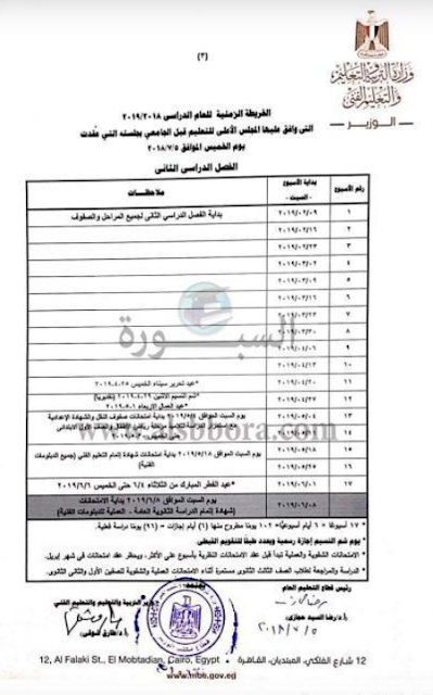 اخر اخبار جدول ومواعيد امتحانات الثانوية العامة 2019