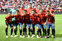 SELECCIÓN DE ESPAÑA. Temporada 2019-20. David De Gea, Sergio Ramos, Rodri, Mario Hermoso, Dani Parejo. Thiago Alcántara, Mikel Oyarzabal, Rodrigo Moreno, Dani Carvajal, Dani Ceballos y Suso. SELECCIÓN DE ESPAÑA 4 SELECCIÓN DE ISLAS FEROE 0. 08/09/2019. Eurocopa 2020, Grupo F de clasificación, jornada 6. Gijón, Asturias, España, estadio El Molinón-Enrique Castro Quini