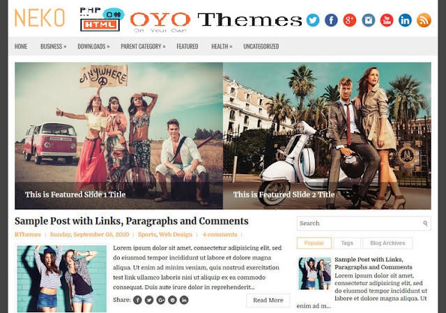  free blogger theme with a right sidebar and  Neko Blogger Template