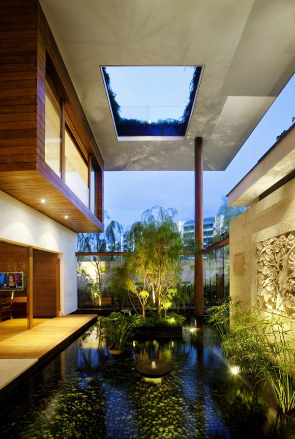 Arsitektur Rumah Modern Atap Hijau Ramah Lingkungan 