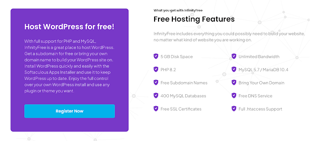 InfinityFree Free Website Hosting Package