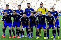 Selección de ARGENTINA - Temporada 2013-14 - Marcos Rojo, Demichelis, Garay, Romero y Mascherano; Higuaín, Enzo Pérez, Leo Messi, Lucas Biglia, Zabaleta y Lavezzi - ALEMANIA 1 (Götze), ARGENTINA 0 - 13/07/2014 - Campeonato Mundial de Brasil 2014, Final - Río de Janeiro, Brasil, estadio de Maracaná -  ALEMANIA vence a Argentina en la prórroga y gana su 4º título mundial