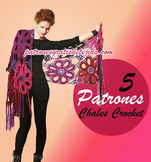 5 patrones de chales crochet