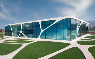 landscape glass cube