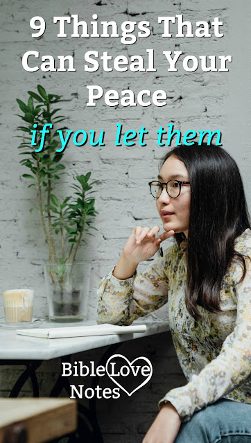 These 9 Things can steal your peace, so it's wise to identify them and deal with them Biblically.