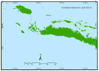 Beginilah Peta Pulau-Pulau Indonesia kalau Air Laut Naik Ratusan Meter