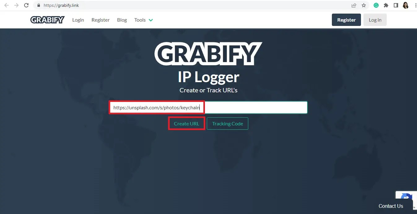 Create a link from Grabify