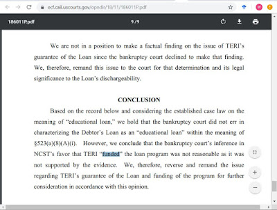  In re Page, 592 B.R. 334 (8th Cir. BAP 2018) (dischargeability of TERI-guarnateed loan)