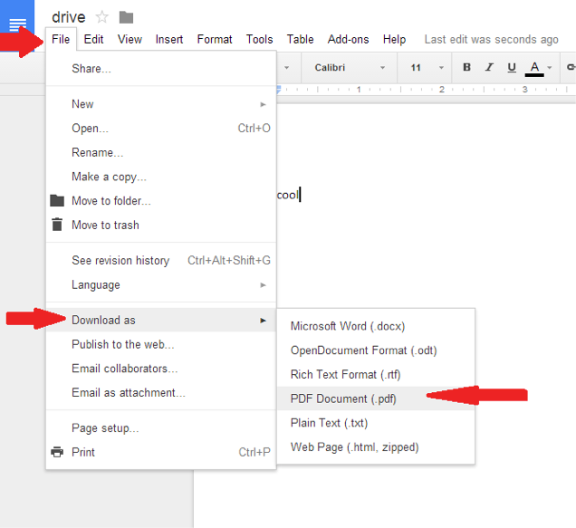 Export or Convert a Google Doc to PDF