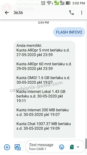 Cara cek Kuota Telkomsel OMG 