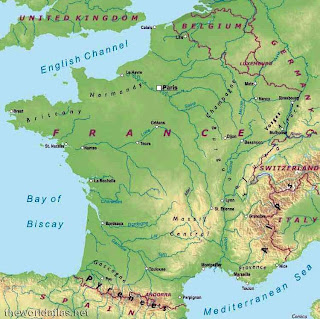 Mapa de Francia Fisico Ciudad