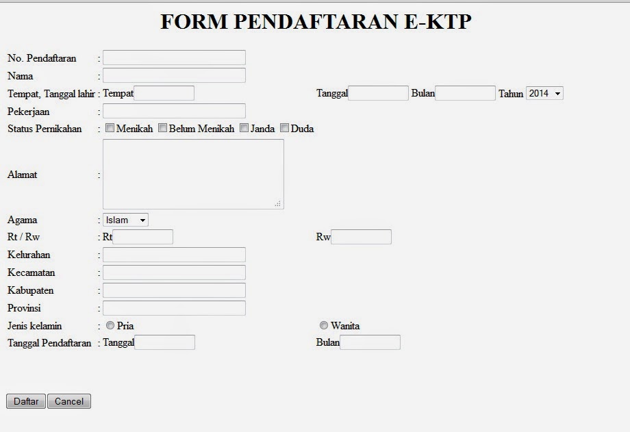 Membuat Form Pendaftaran menggunakan HTML - ♦Semangat Berbagi♦