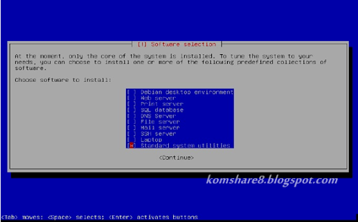 Pemilihan software yang akan diinstal
