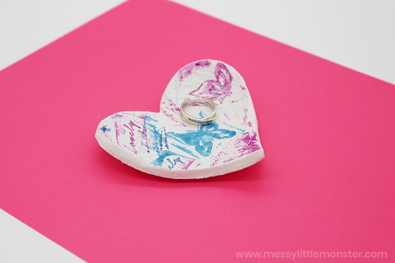 air dry clay bowl heart art