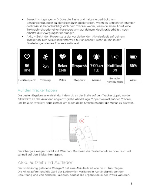 Bedienungsanleitung Handbuch Fitbit Charge 2