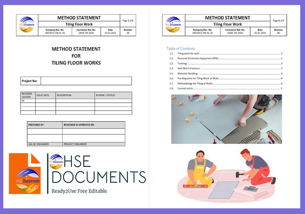 HSE DOCUMENTS-METHOD STATEMENT FOR TILING FLOOR WORKS