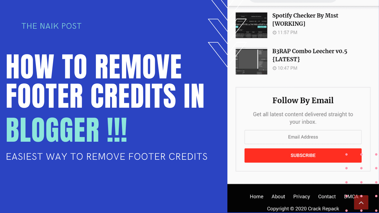 How To Remove Footer Credits From Blogger Template