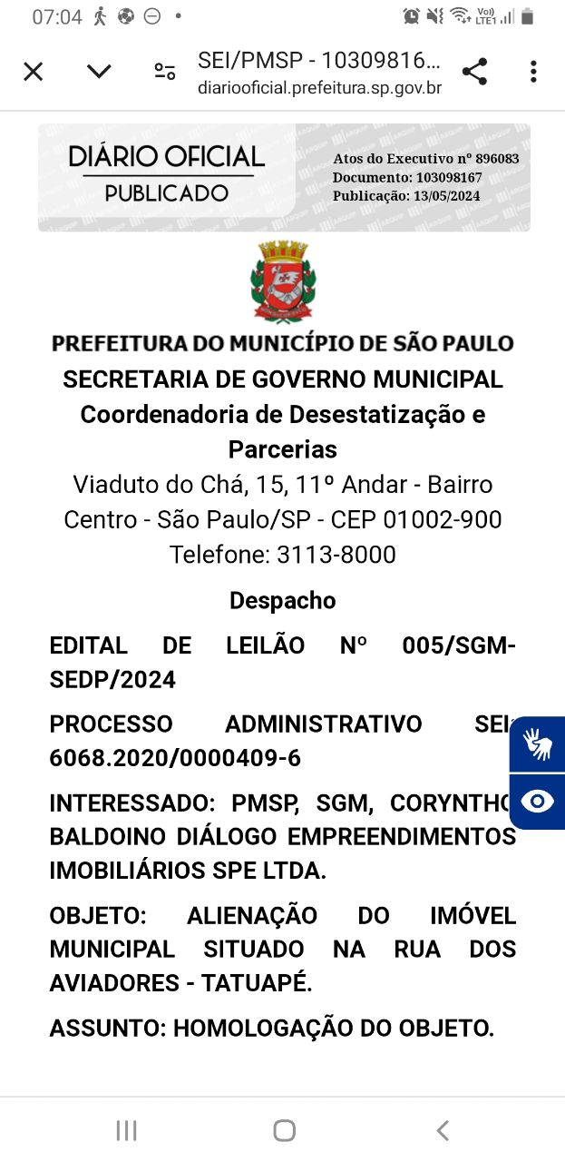 Prefeitura de SP vende imóvel no Tatuapé por R$ 8,36 milhões