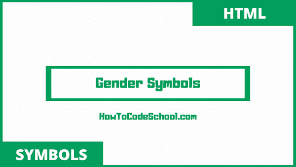 gender symbols unicodes and html codes