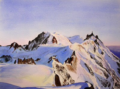 aquarelle-de-l'aiguille-du-midi aquarelles JP Wisniewski