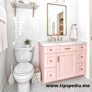 pink bathroom cabinet