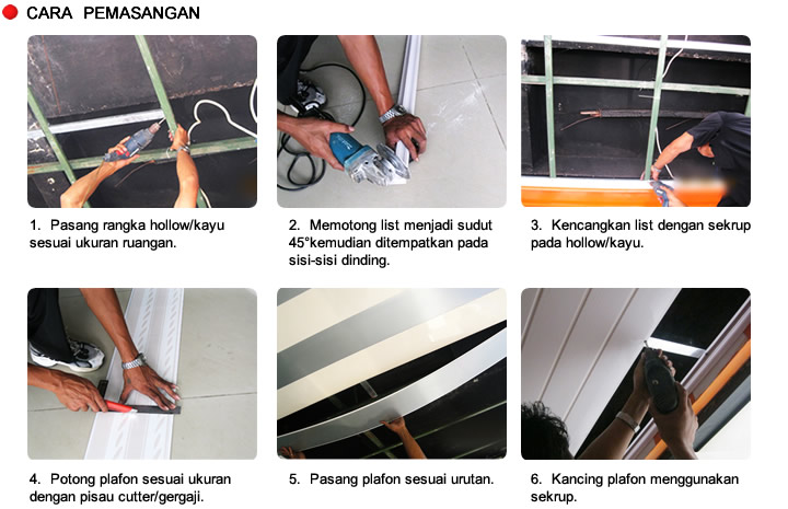 SHUNDA PLAFON  PVC  CARA  PEMASANGAN