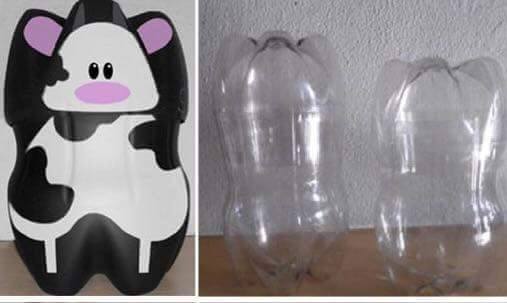 Idea to make something from bottle for kids : cow