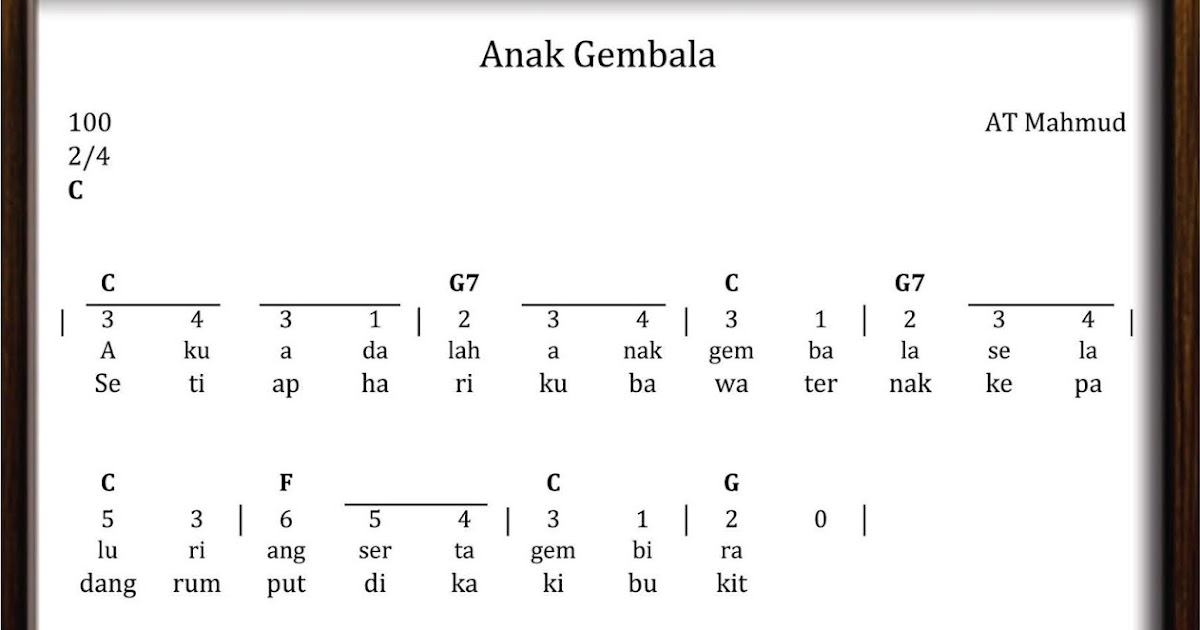 Not Angka Anak Gembala SEKITAR MUSIK