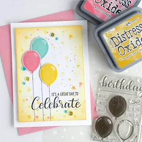 Sunny Studio Stamps: Birthday Balloon Bold Balloon Customer Card Share by Leanne