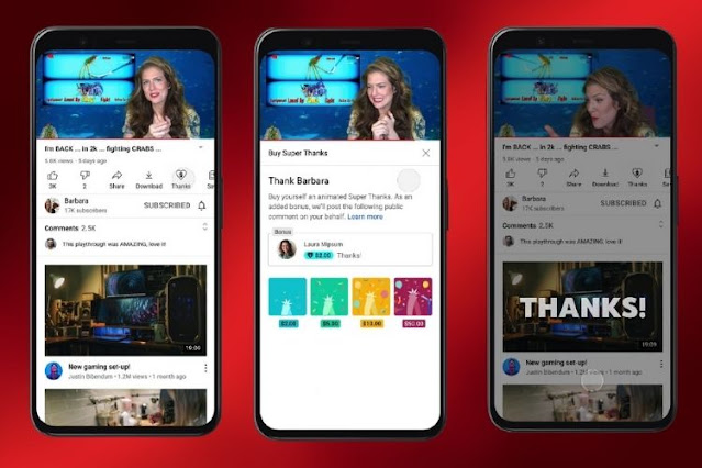 يوتيوب يطلق ميزة "Super Thanks" لدعم منشئي المحتوى