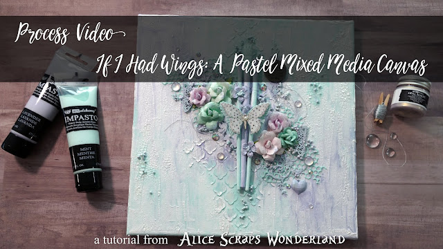 If I Had Wings: A Pastel Mixed Media Canvas Art Tutorial | Alice Scraps Wonderland