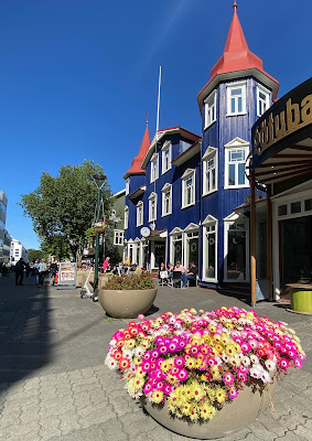 colorful shopping area in Akureyri, Iceland