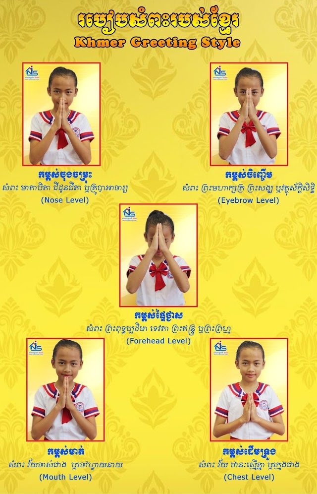 KHMER GREETING STYLE,  Kingdom of Cambodia “Sampeah (Salute and greet )in Cambodia “