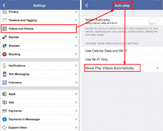 Cara menonaktifkan autoplay video facebook di iOS