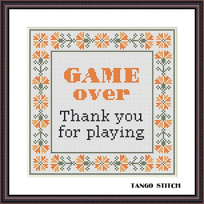 Game over. Thank you for playing funny cross stitch pattern