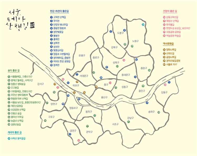 서울시, 테마가 있는 산책길 40곳 선정, 테마산책길 책자 발간
