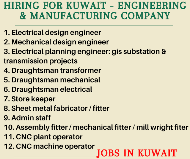 Hiring for Kuwait - Engineering & Manufacturing company