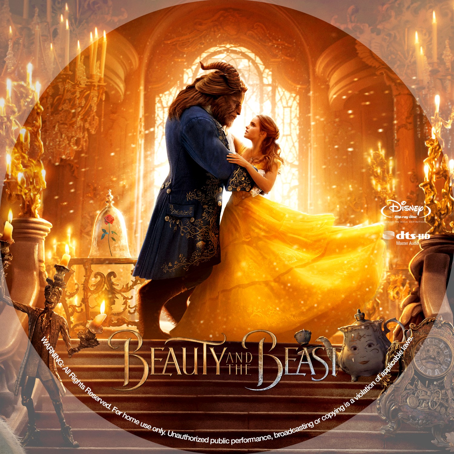 Beauty and the Beast Bluray Label - Cover Addict - DVD 
