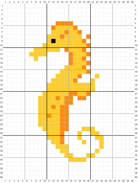 Sea Horse - free cross stitch pattern