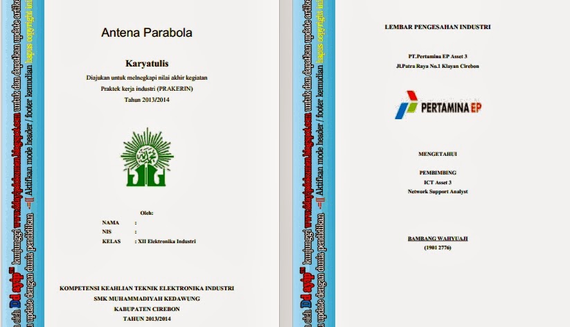 Contoh Laporan PKL Elektronika Industri ~ Ddayip dokumen