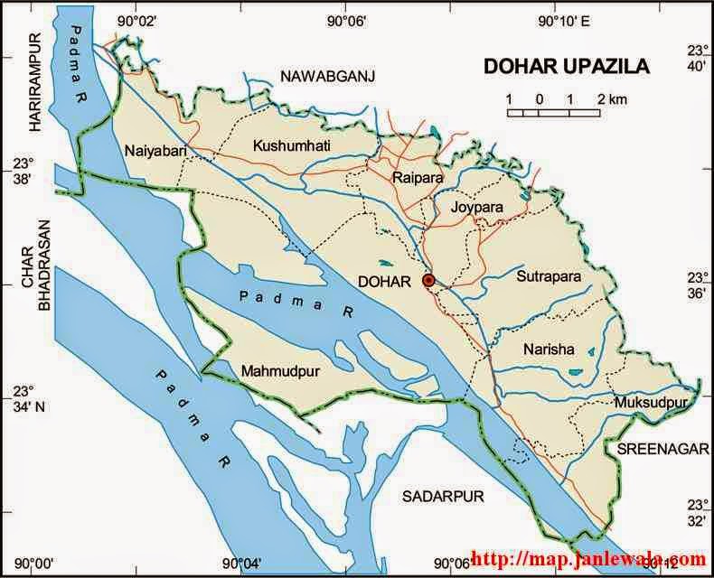 dohar upazila map of bangladesh