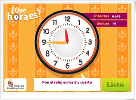 "¿Qué hora es?" (Lectura del reloj de agujas)