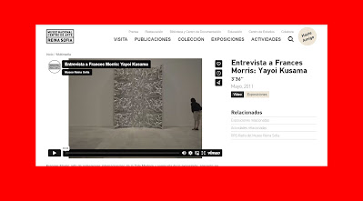 Imagen 04. labrujulazularte 2011/07/21. Montaje gráfico para Captura de pantalla del VIDEO: Entrevista a Frances Morris, comisaria de la exposición Yayoi Kusama en el MNCA Reina Sofía.
