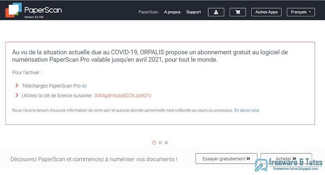 Offre promotionnelle : PaperScan Pro gratuit !