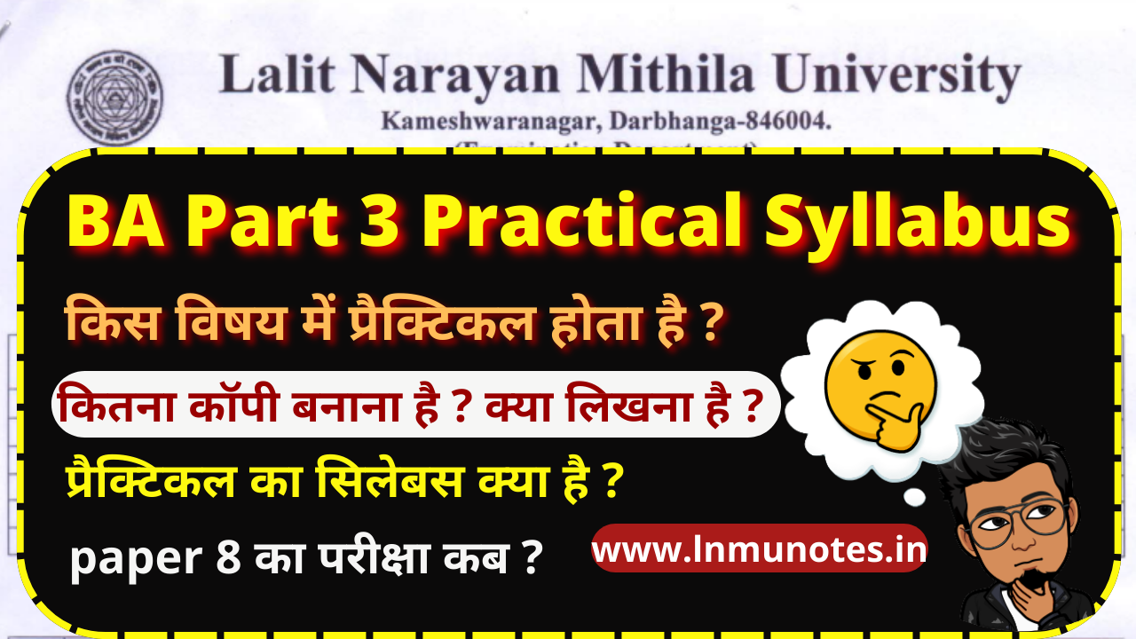 BA Part 3 Practical syllabus LNMU Darbhanga