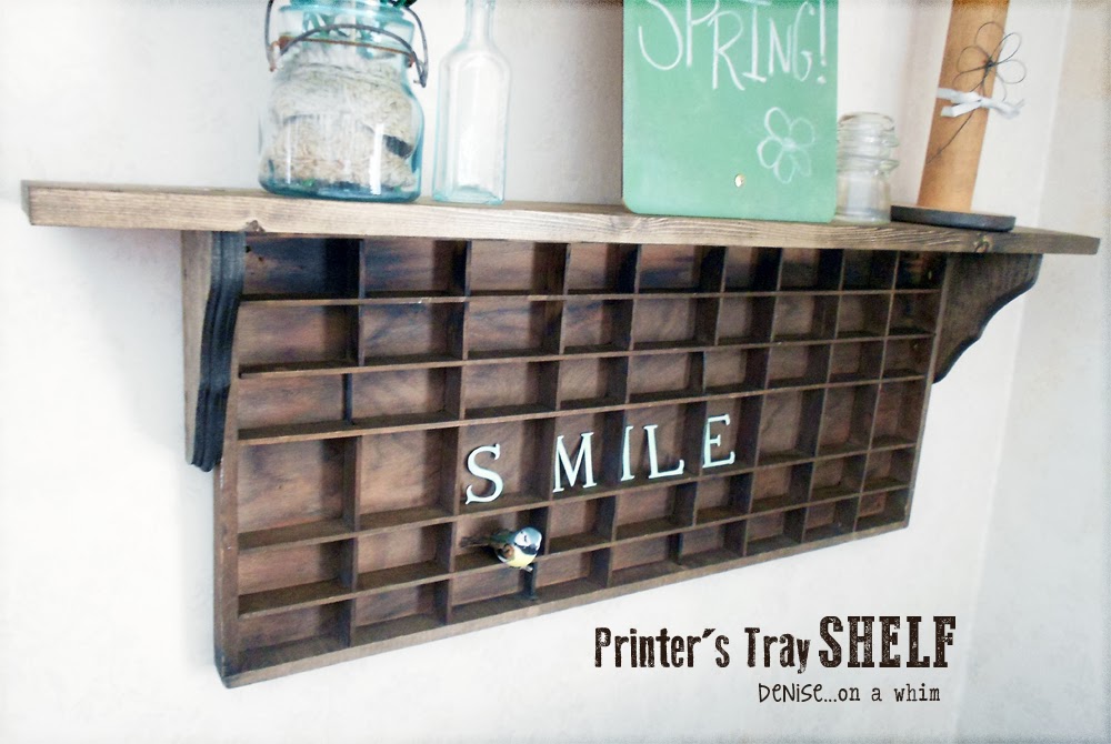 Printer's Tray Shelf DIY via http://deniseonawhim.blogspot.com