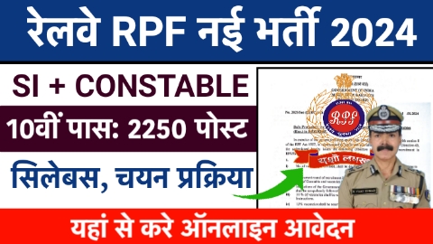 RPF 2250 Vacancy Constable and SI Recruitment 2024 in Hindi