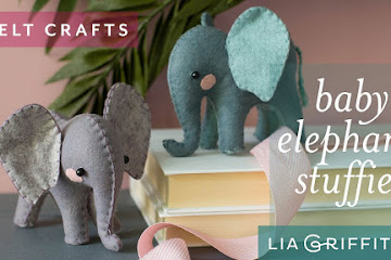 Como costurar um elefante adorável usando feltro - Artesanato DIY Com Molde Grátis para Imprimir